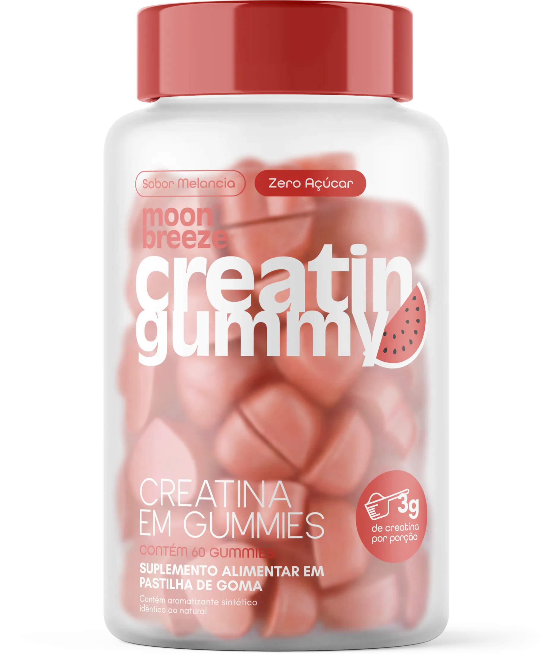 Pote de Creatin Gummy Moon Breeze sabor melancia